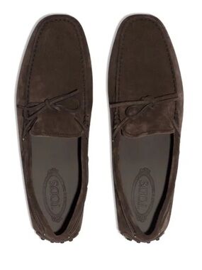 TOD'S Dark Brown Suede Gommino Loafers women 8